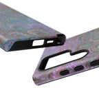 Lavender Marbled Peacock Durable Phone Case - Matte or Glossy