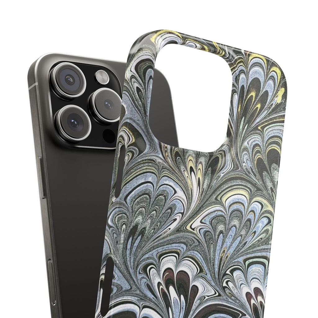 Black + White + Yellow Italian Marble - Single Layer Slim Phone Case