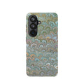 Green, Blue, + White Marbled Peacock - Dual Layer MAG SAFE Phone Case