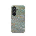 Green, Blue, + White Marbled Peacock - Dual Layer MAG SAFE Phone Case