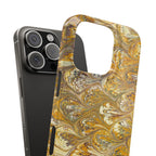 Golden Yellow Italian Marbled Designed, Slim Phone Cases, Case-Mate