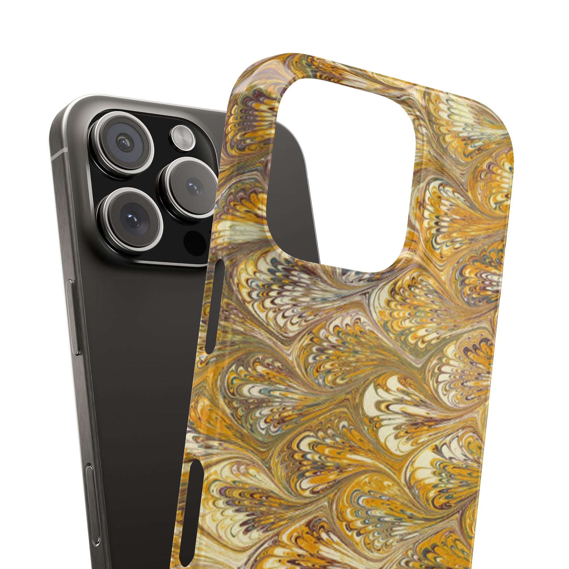 Golden Yellow Italian Marbled Designed, Slim Phone Cases, Case-Mate
