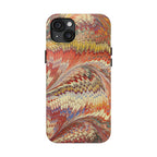 Marbled Swirl Tough Phone Case - Red Rust Orange Fall Colors, Heavy Duty Case. Alternative: Protective Phone Cover, Durable Smartphone Case,