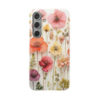 Pink Floral Pressed Flowers - Slim Case