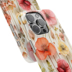 Slim Phone Case - Pink Floral Pressed Flowers iPhone 17 and Other Sizes - Glossy Finish