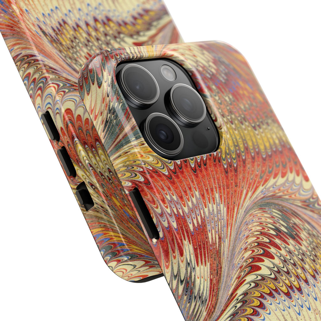 Marbled Swirl Tough Phone Case - Red Rust Orange Fall Colors, Heavy Duty Case. Alternative: Protective Phone Cover, Durable Smartphone Case,