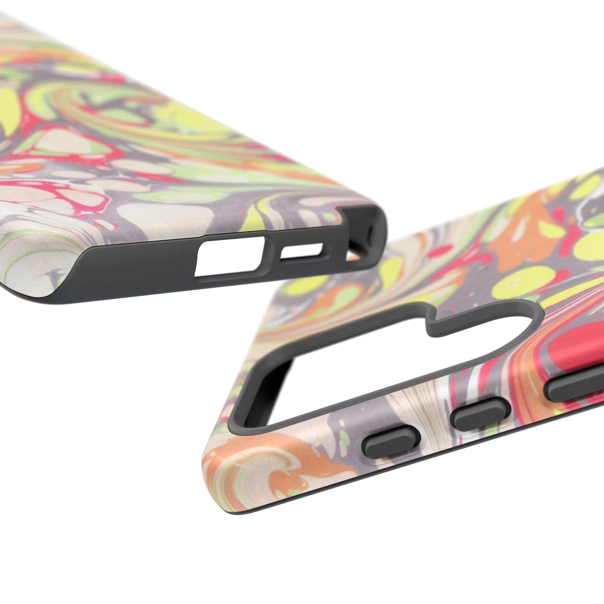 Yellow and Pink Swirl Marbled Italian Phone Case - Dual Layer - Matte or Glossy