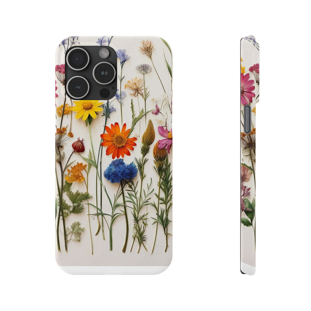 Floral Phone Cases, Slim Protective Cover, Pressed Flowers Design, iPhone 17 Case, Botanical Phone Accessories, Floral Theme Phone Case