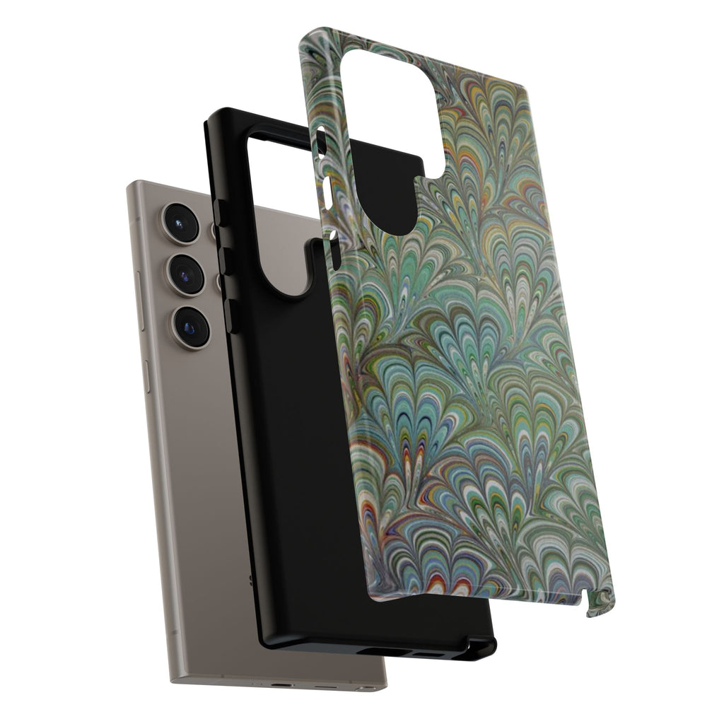 Green Peacock Marbled Phone Case — "Tough Cases" Ultra-Tough Protective Cover