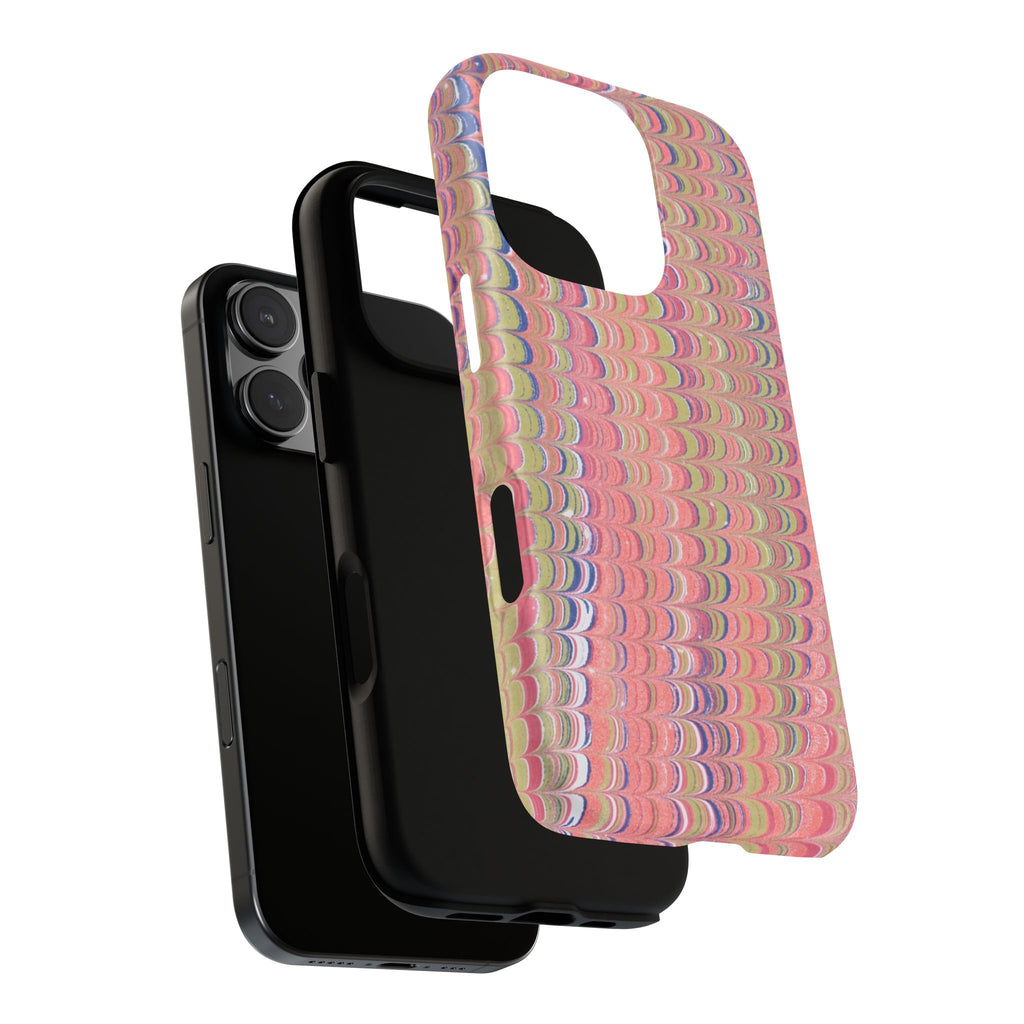 Pink Pastels Feather Marbled Vintage Design iPhone 16 + Samsung + Apple + Google - all models