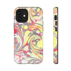 Yellow and Pink Swirl Marbled Italian Phone Case - Dual Layer - Matte or Glossy