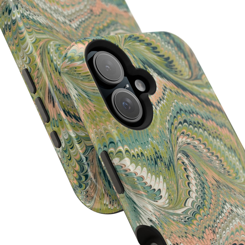 Green Pastel Italian Marble Design Magnetic MAG SAFE High Impact iPhone Cases