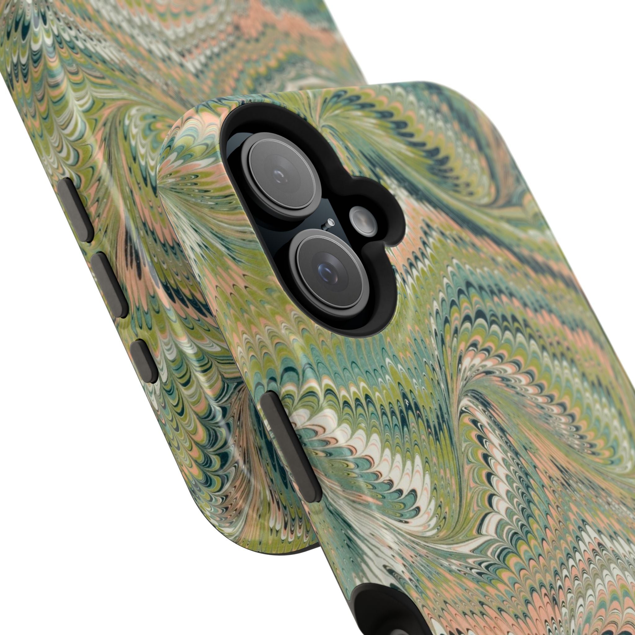 Green Pastel Italian Marble Design Magnetic MAG SAFE High Impact iPhone Cases