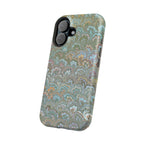 Green, Blue, + White Marbled Peacock - Dual Layer MAG SAFE Phone Case
