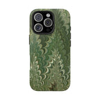 Deep Green Florence Marbled Tough Phone Case - Dual Layer