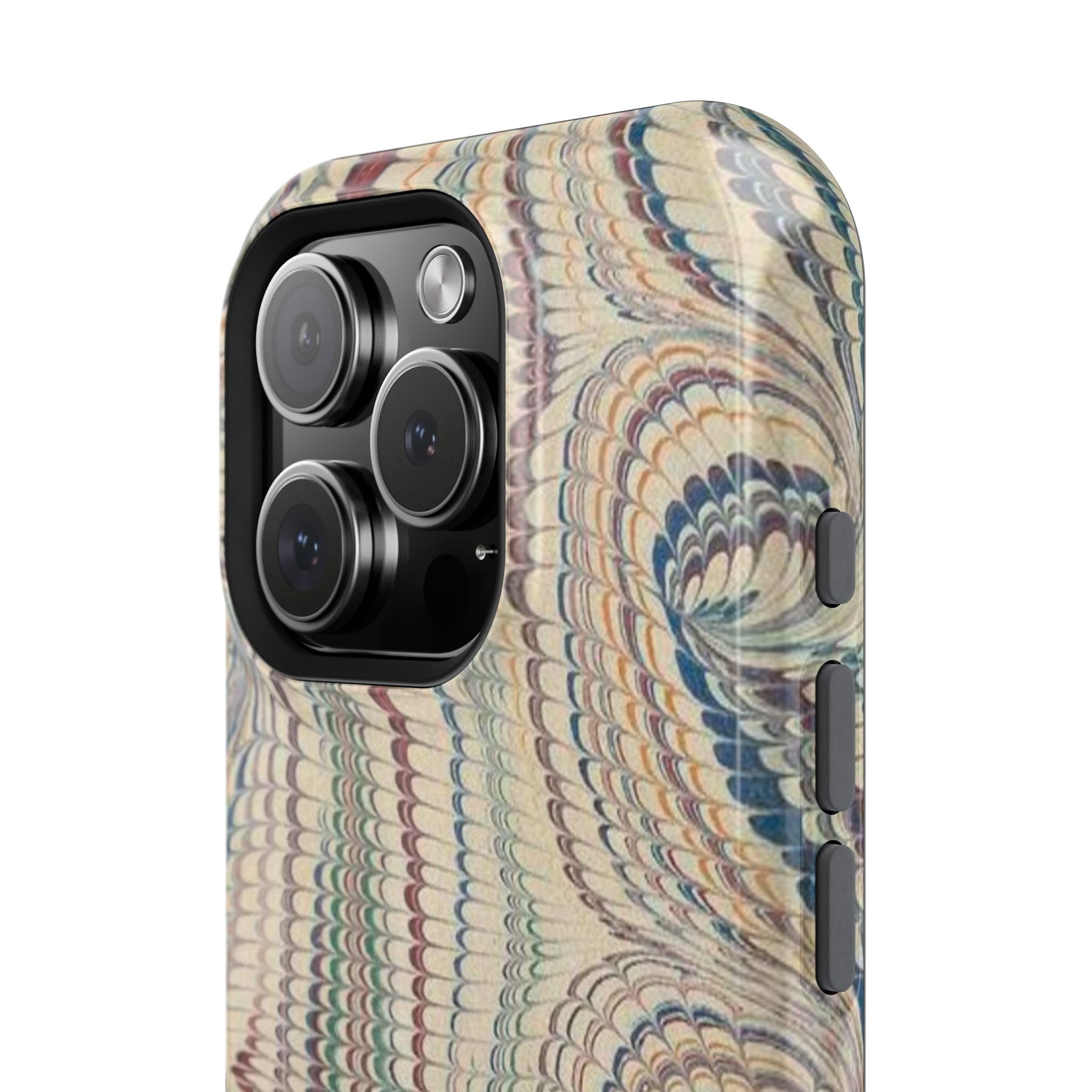 Italian Beige & Blue Marble Phone Case — Impact-Resistant Durable Case for Apple & Samsung