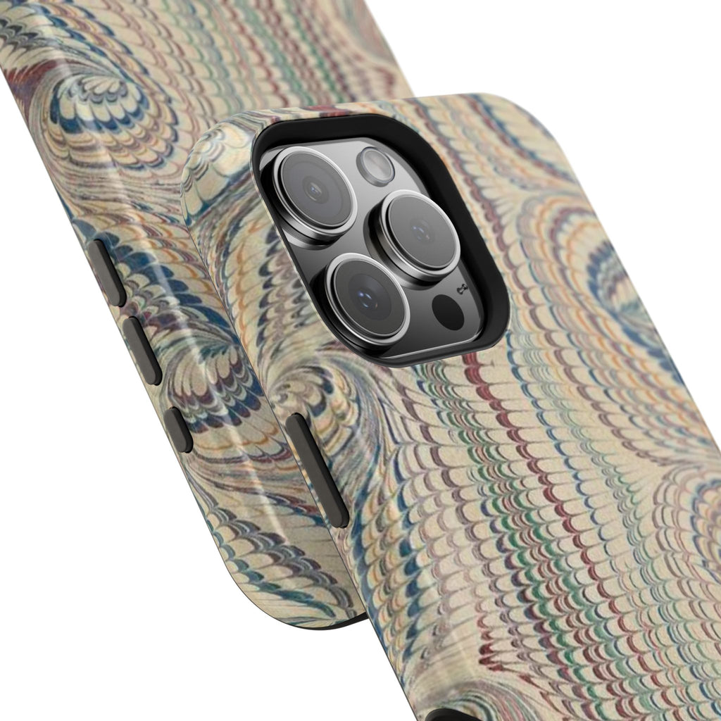 Italian Beige & Blue Marble Phone Case — Impact-Resistant Durable Case for Apple & Samsung