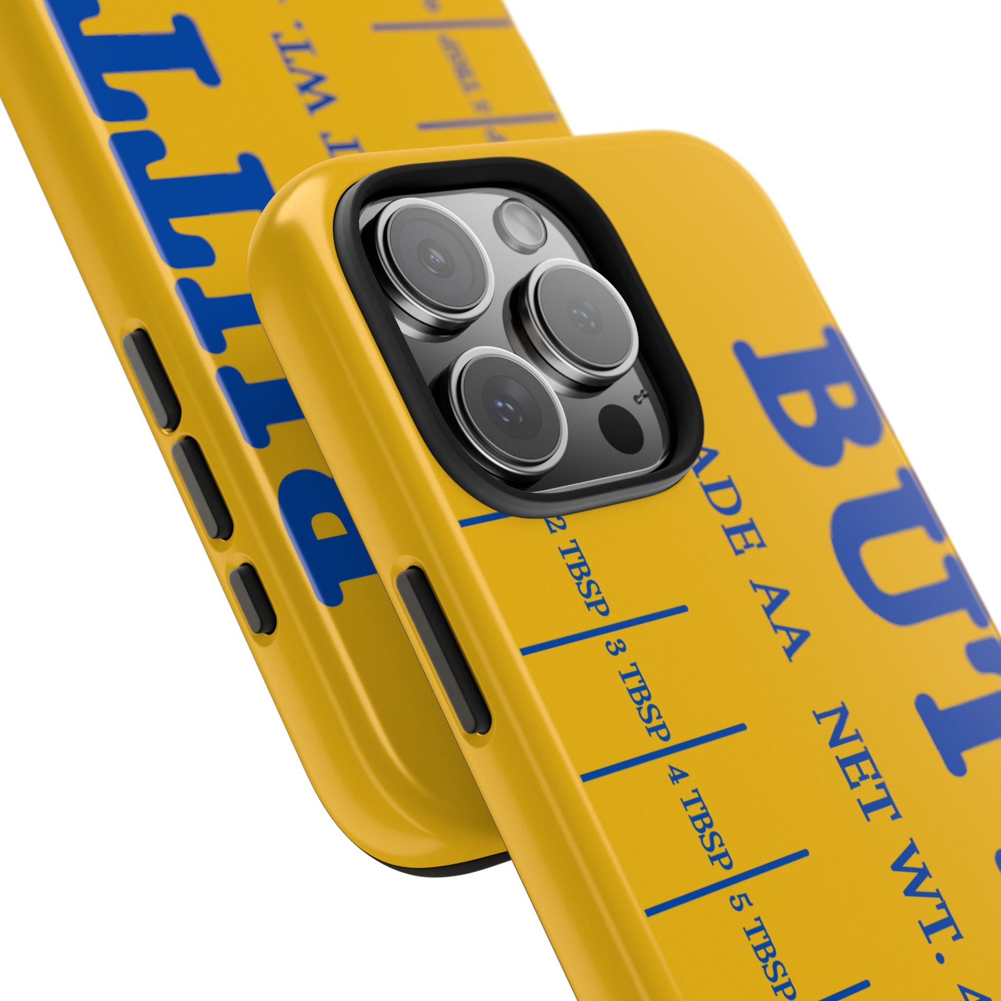 Butter Yellow Tough Phone Cases, Funny iPhone 16 Cover, Protective Case Gift for Techies, Yellow Phone Accessories, Unique Gift for Phone