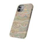 Beige Swirl Marbled Feather Phone Case