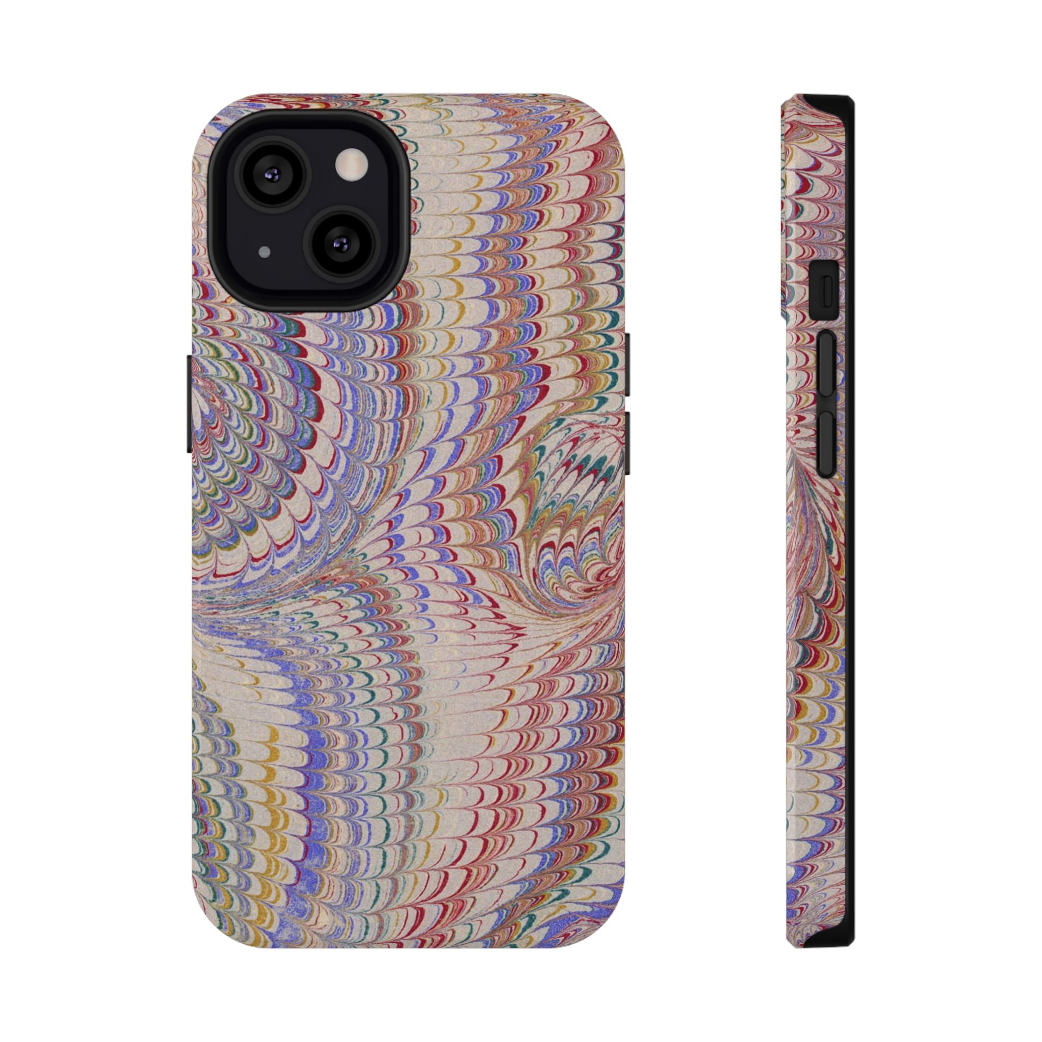 Pink and Lavender Pastel Italian Vintage Feathered Design iPhone17 + Many Makes and Models of Phone Cases