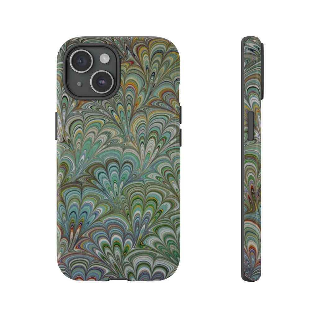 Green Peacock Marbled Phone Case — "Tough Cases" Ultra-Tough Protective Cover