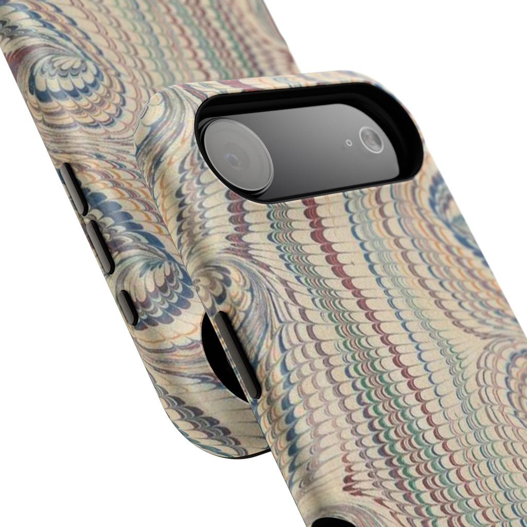 Italian Beige & Blue Marble Phone Case — Impact-Resistant Durable Case for Apple & Samsung