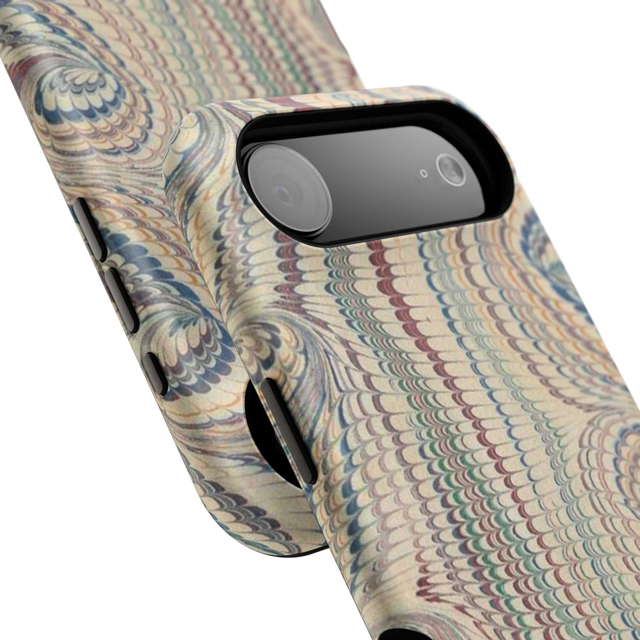 Italian Beige & Blue Marble Phone Case — Impact-Resistant Durable Case for Apple & Samsung