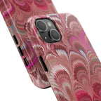Pink Peacock Marble Italian Tough Phone Case — Durable Marbled Phone Case