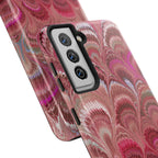 Pink Peacock Marble Italian Tough Phone Case — Durable Marbled Phone Case