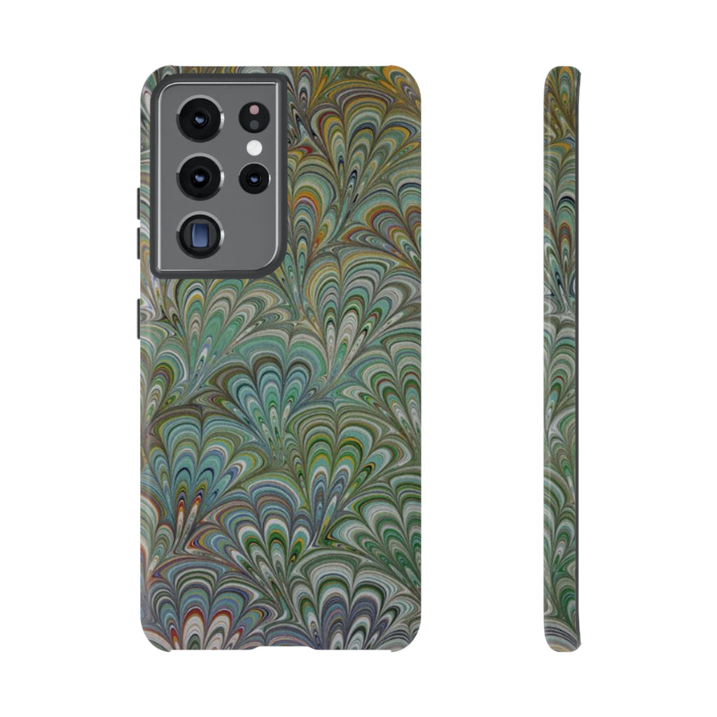 Green Peacock Marbled Phone Case — "Tough Cases" Ultra-Tough Protective Cover