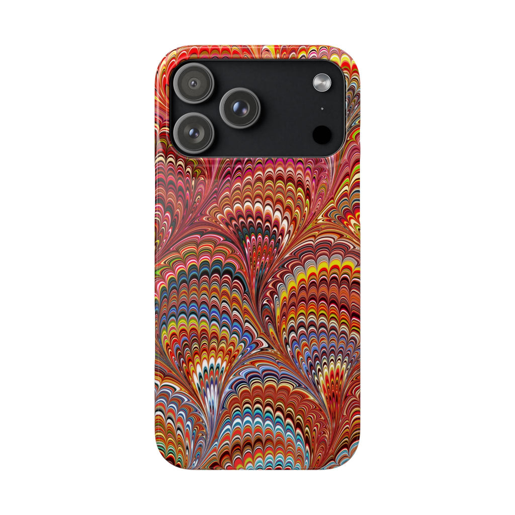 Red Marbled Swirl Phone Case - Single Layer Slim Case