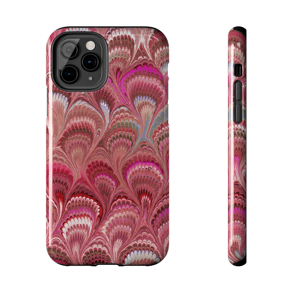 Pretty in Pink - Peacock Marble Italian Tough Phone Case — Durable Marbled Phone Case