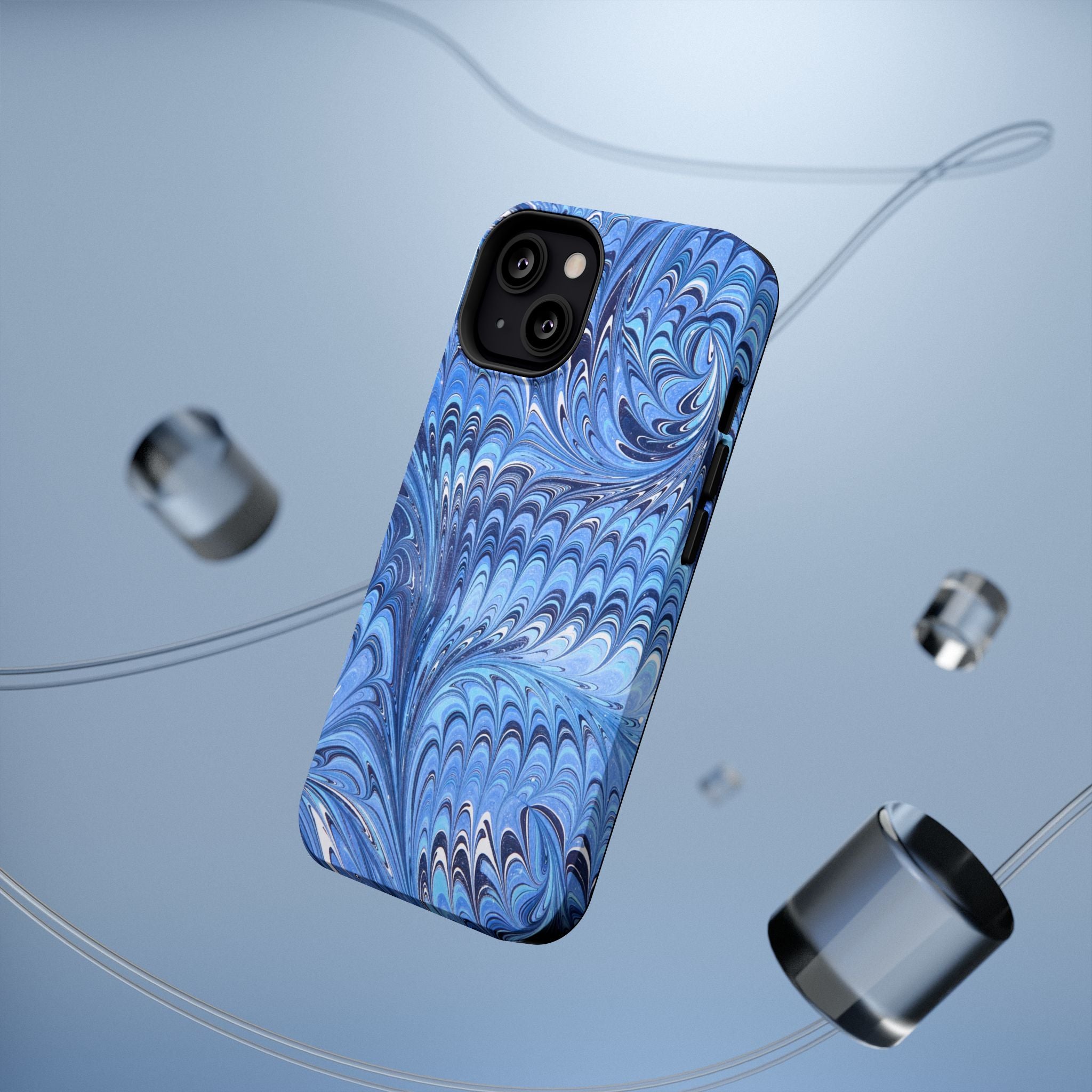 Blue Marbled Swirl Phone Case - Dual Layer Case