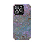 Lavender Marbled Peacock Durable Phone Case - Matte or Glossy