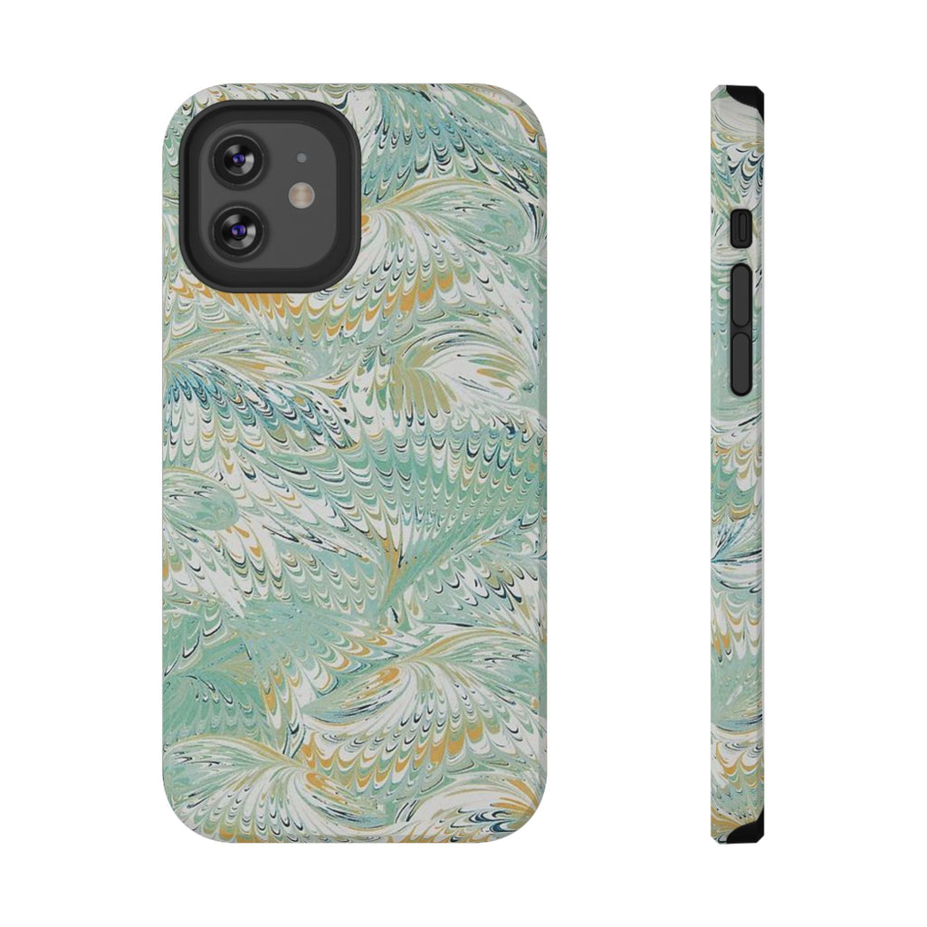 Mint Green Marbled Swirl Phone Case - Dual Layer