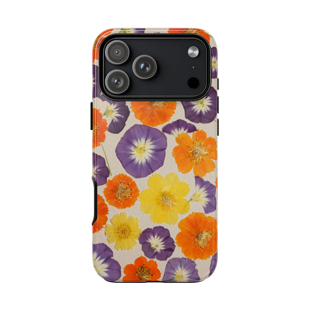 Orange, Purple, +Yellow Floral - Dual Layer Phone Cases