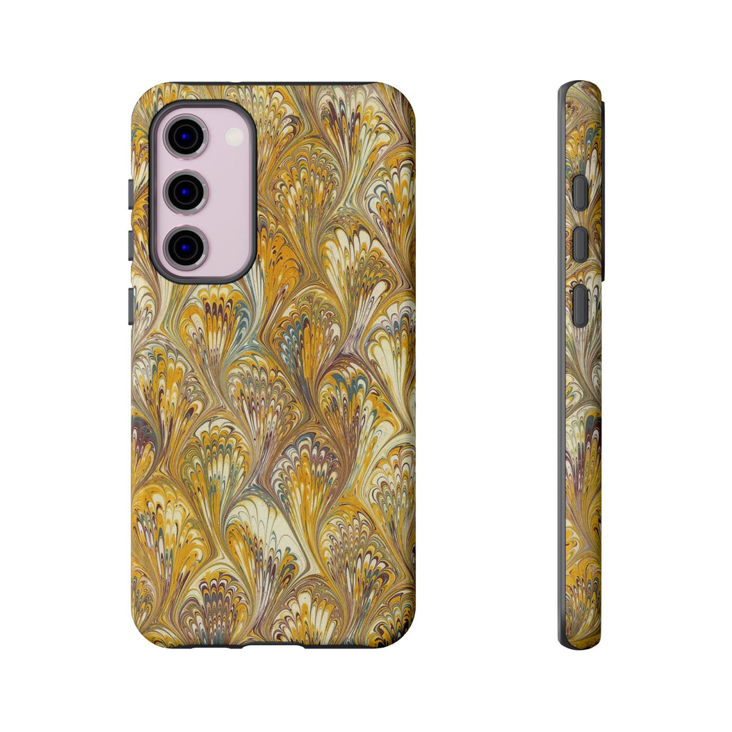 Golden Yellow Marbled Italian Phone Case - Dual Layer - Matte or Glossy
