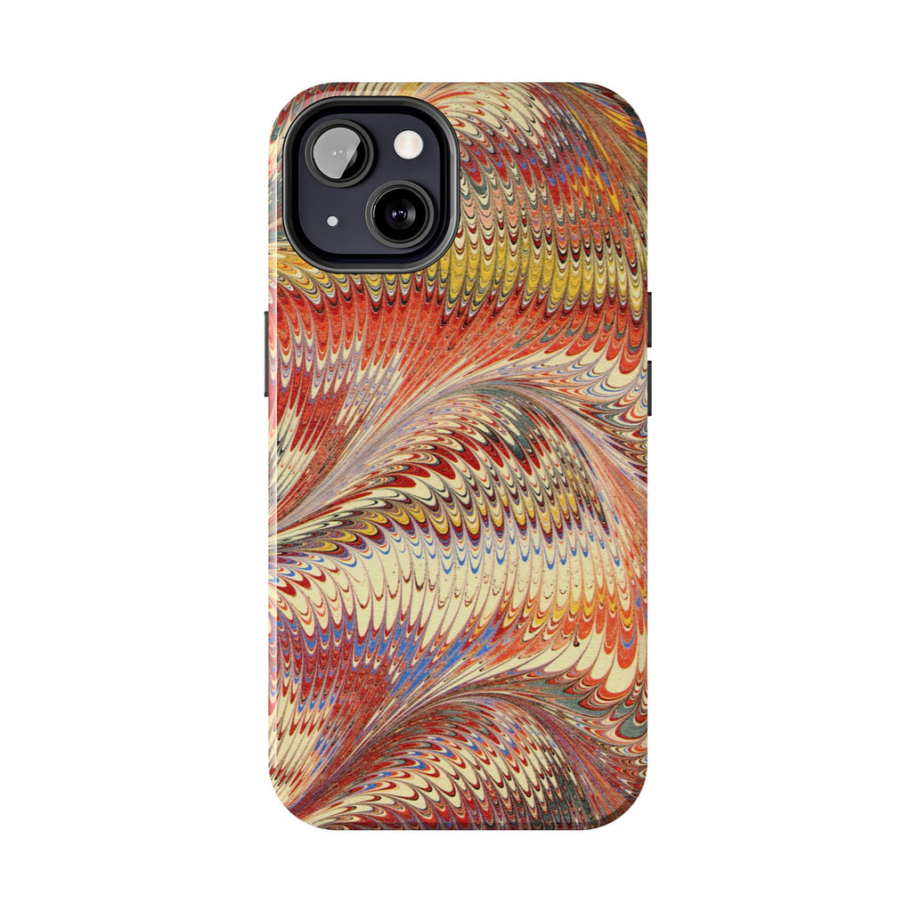 Marbled Swirl Tough Phone Case - Red Rust Orange Fall Colors, Heavy Duty Case. Alternative: Protective Phone Cover, Durable Smartphone Case,