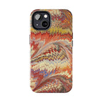 Marbled Swirl Tough Phone Case - Red Rust Orange Fall Colors, Heavy Duty Case. Alternative: Protective Phone Cover, Durable Smartphone Case,