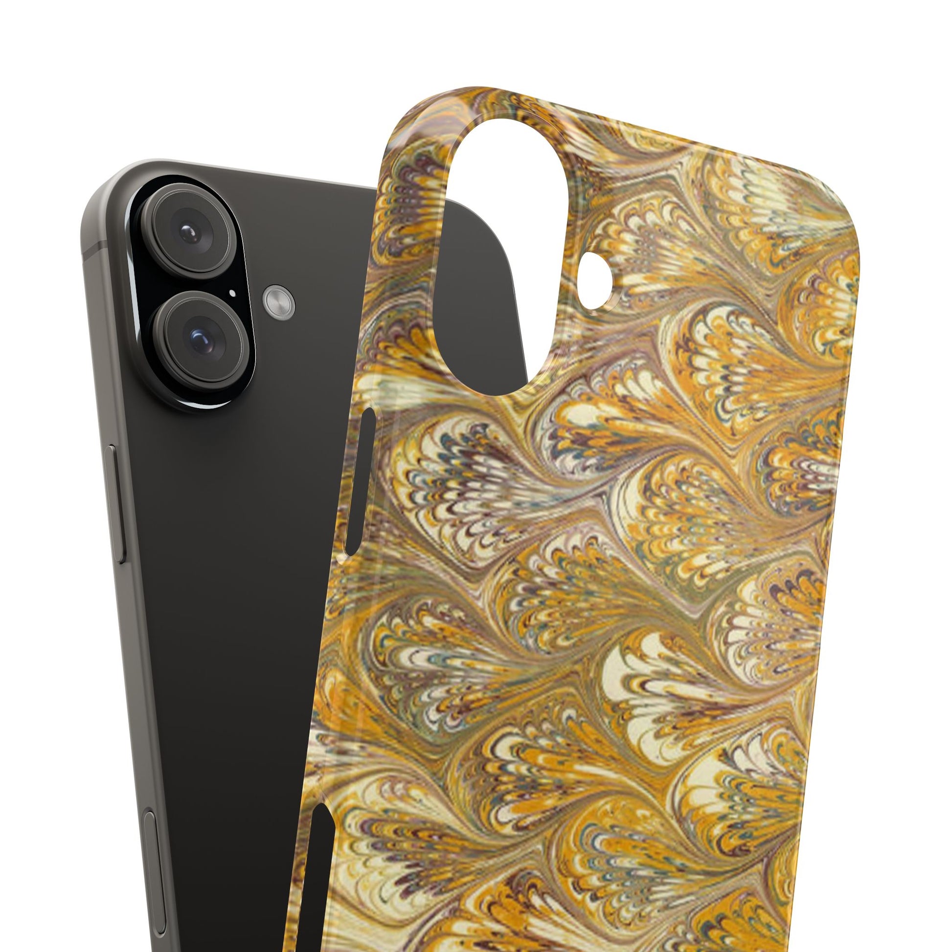 Golden Yellow Italian Marbled Designed, Slim Phone Cases, Case-Mate