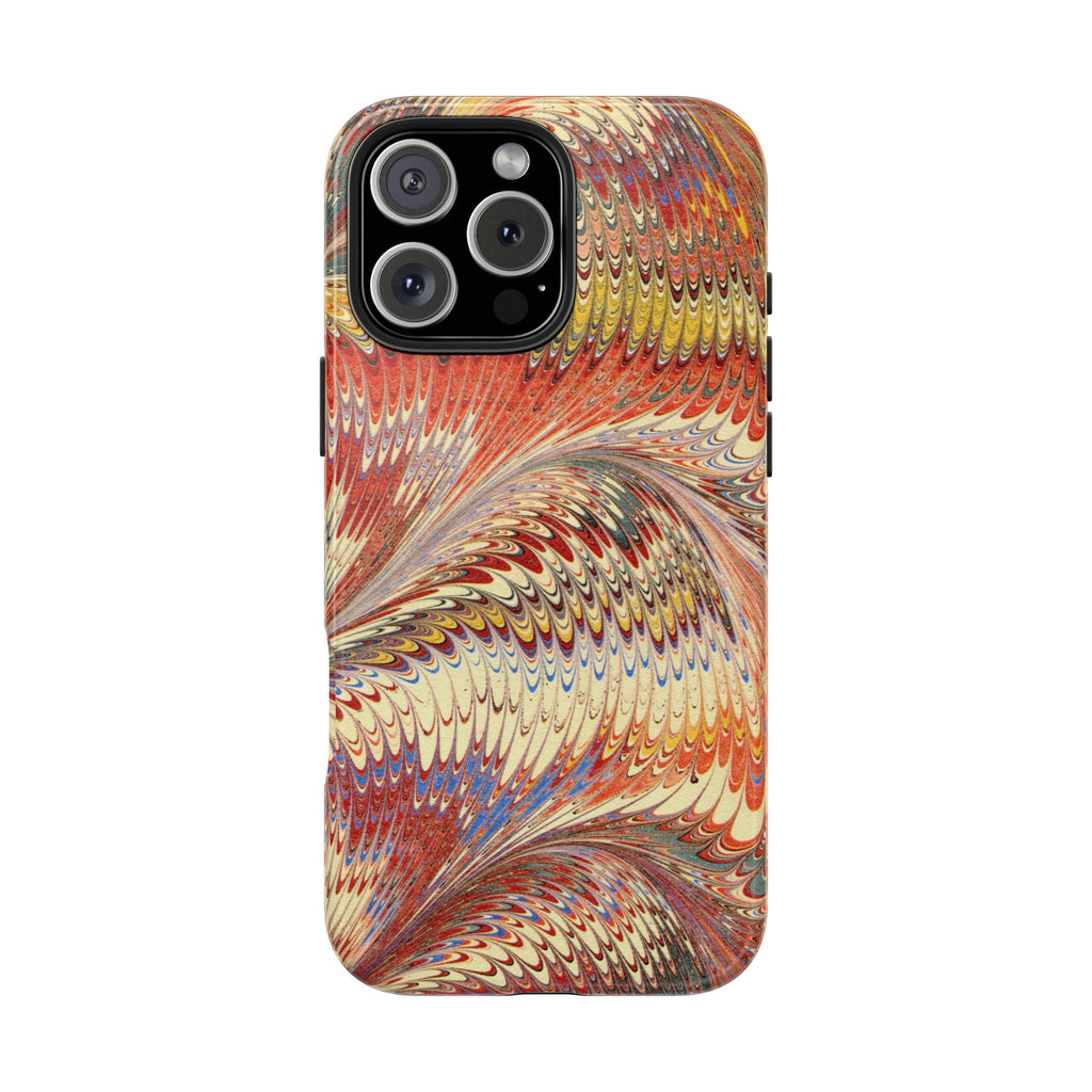 Marbled Swirl Tough Phone Case - Red Rust Orange Fall Colors, Heavy Duty Case. Alternative: Protective Phone Cover, Durable Smartphone Case,