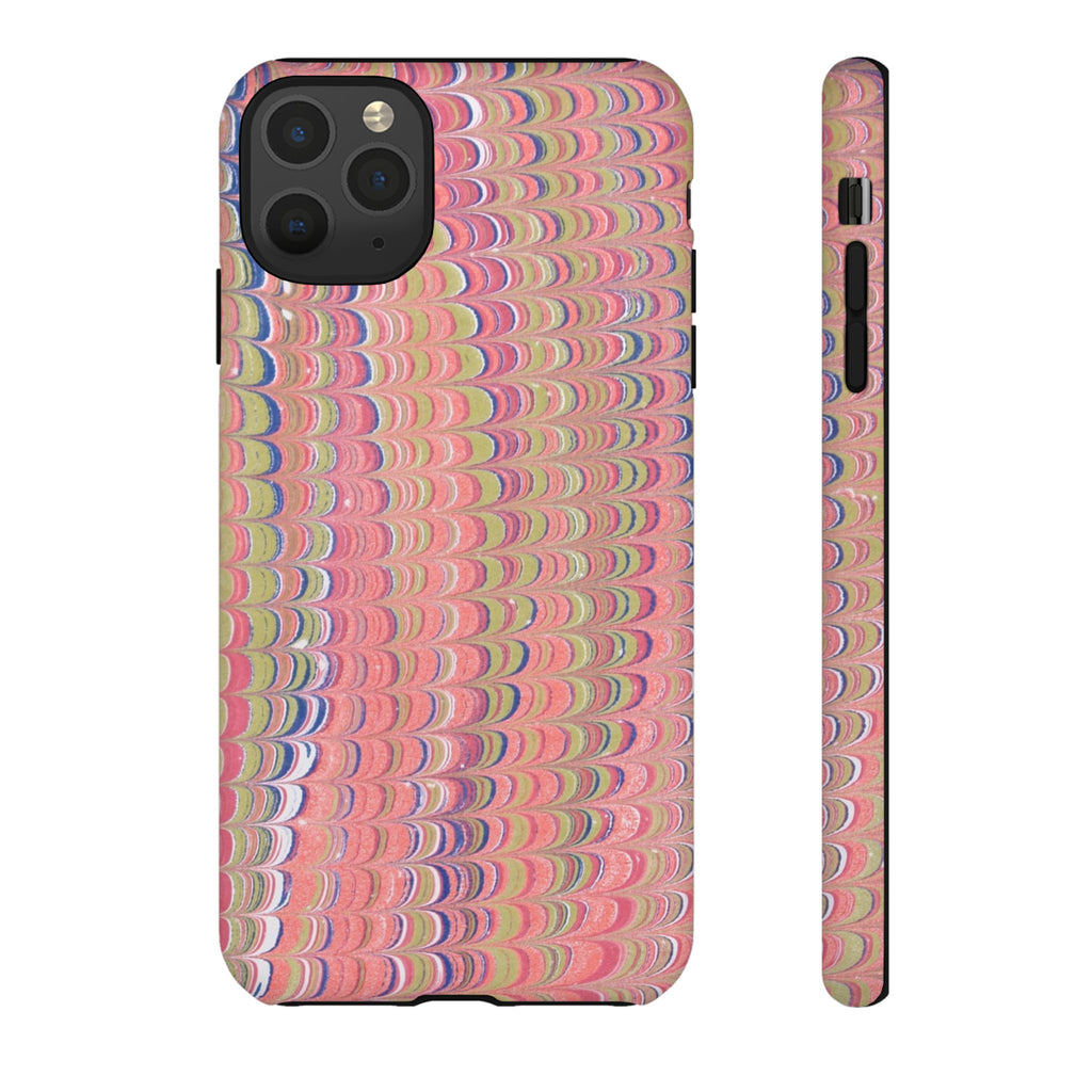 Pink Pastels Feather Marbled Vintage Design iPhone 16 + Samsung + Apple + Google - all models