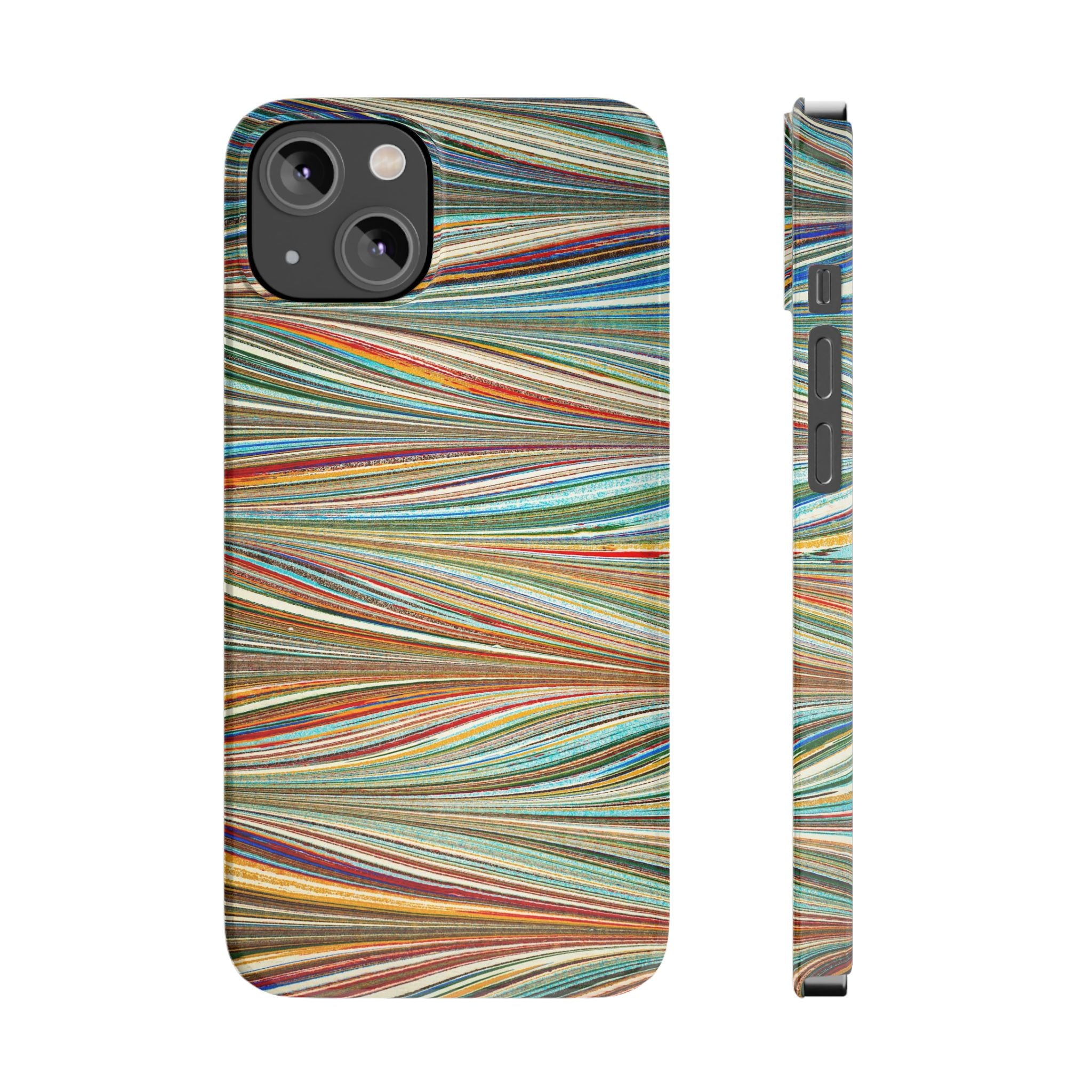 Traditional Hand-Marbled Florentine Multi-Colored Artwork for iPhone 17 and all sizes of iPhones