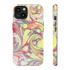 Yellow and Pink Swirl Marbled Italian Phone Case - Dual Layer - Matte or Glossy