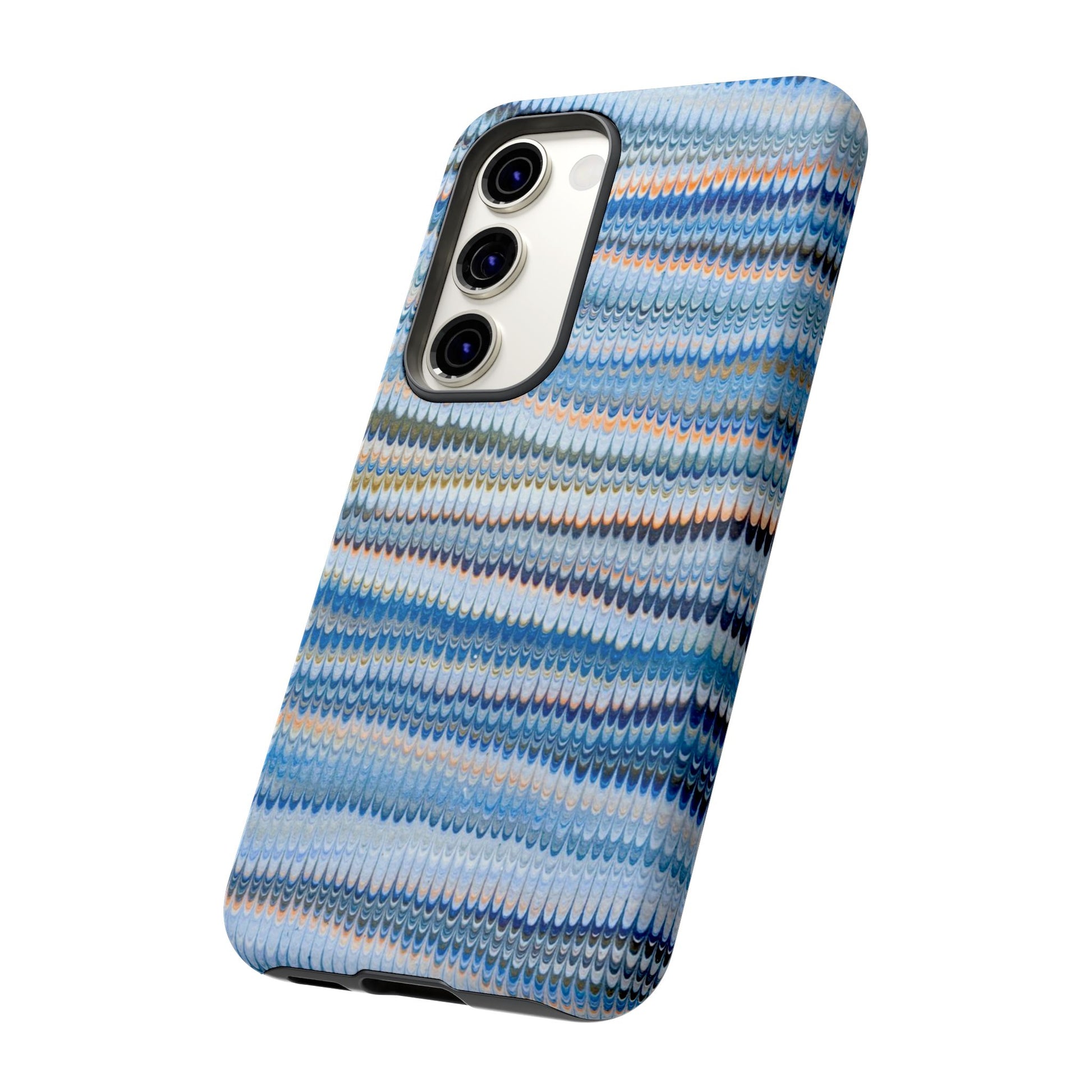 Blue Marbled Phone Cases iPhone 16 + Samsung + Apple + Google - all models, Vintage Marbled Design - Tough Cases