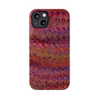 Reds, Lavenders, Marbled VIntage Design, Italian Feather Phone Case, Slim Phone Cases, IPHONE16 and all sizes