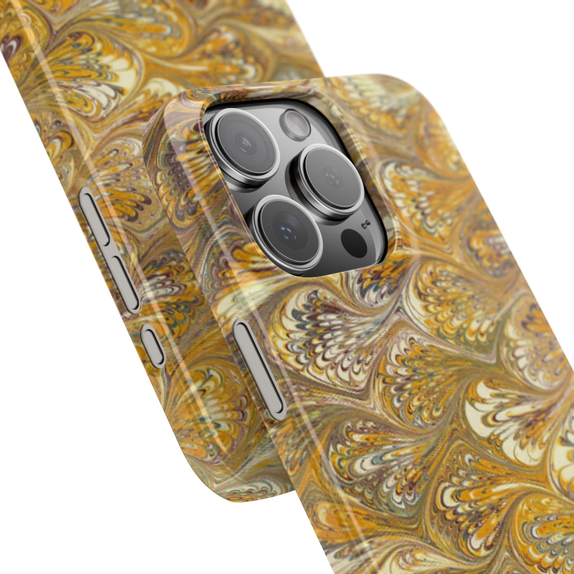 Golden Yellow Italian Marbled Designed, Slim Phone Cases, Case-Mate