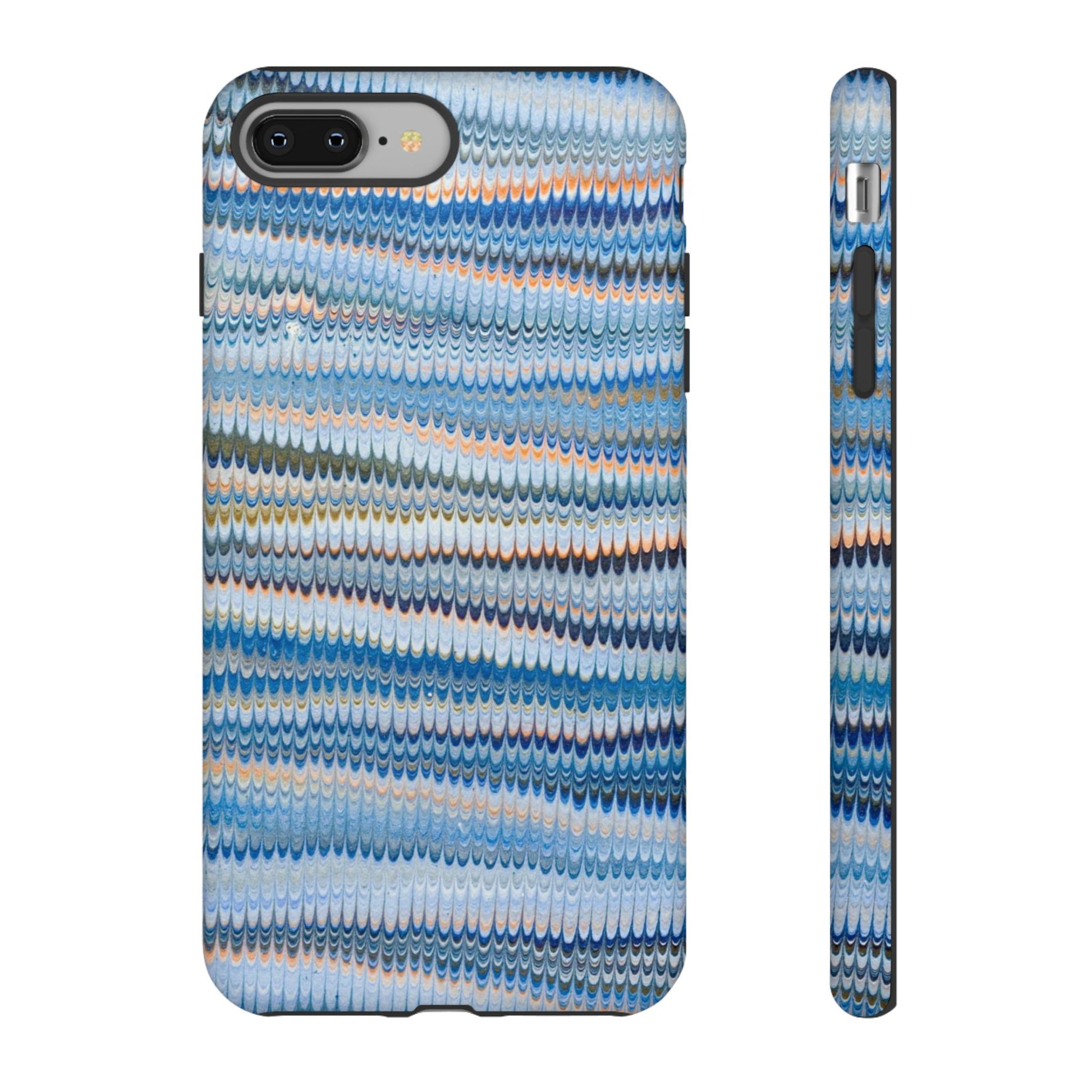 Blue Marbled Phone Cases iPhone 16 + Samsung + Apple + Google - all models, Vintage Marbled Design - Tough Cases