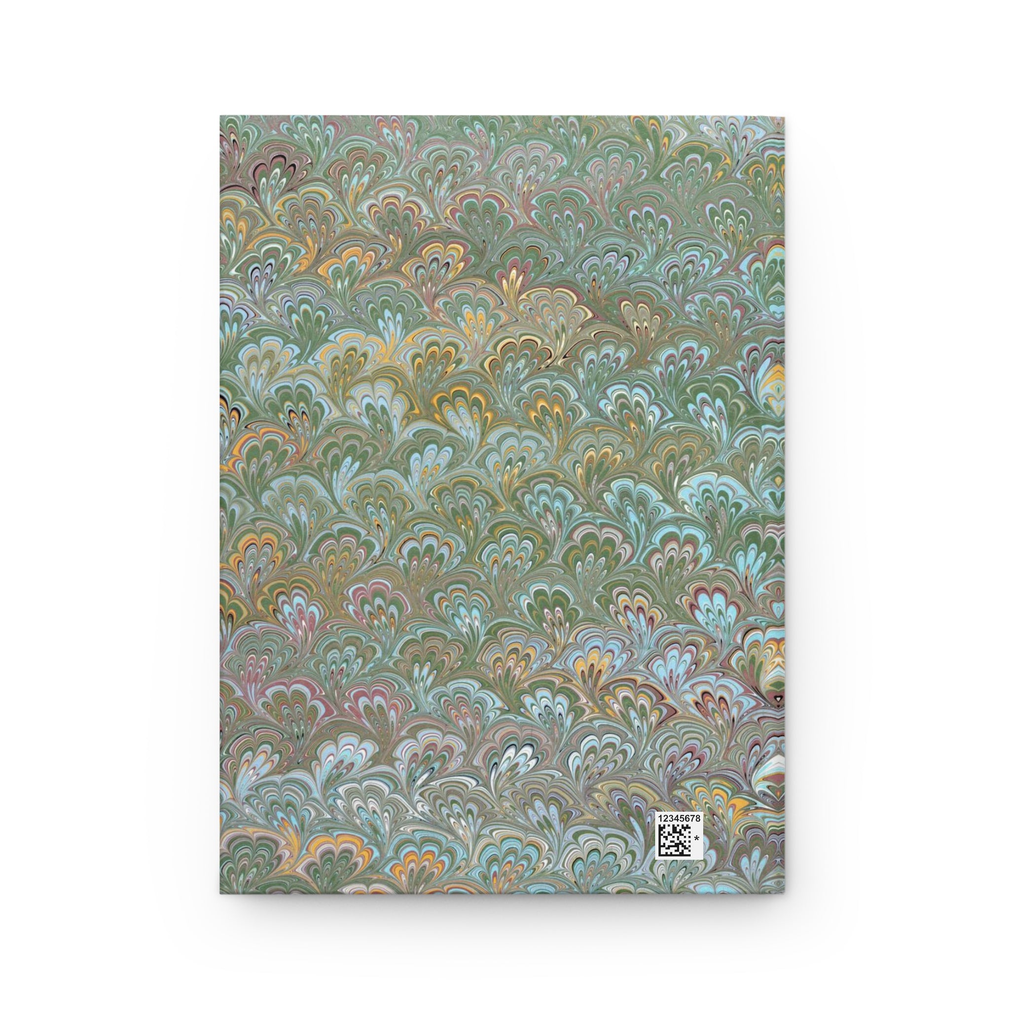 Green and Blue Italian Feather Marble Design on Hardcover Journal Matte