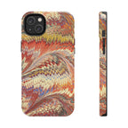 Marbled Swirl Tough Phone Case - Red Rust Orange Fall Colors, Heavy Duty Case. Alternative: Protective Phone Cover, Durable Smartphone Case,